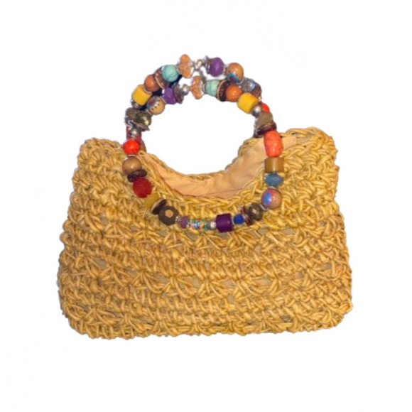 Vintage Capelli Of New York Tan Straw Purse - Picture 2 of 7